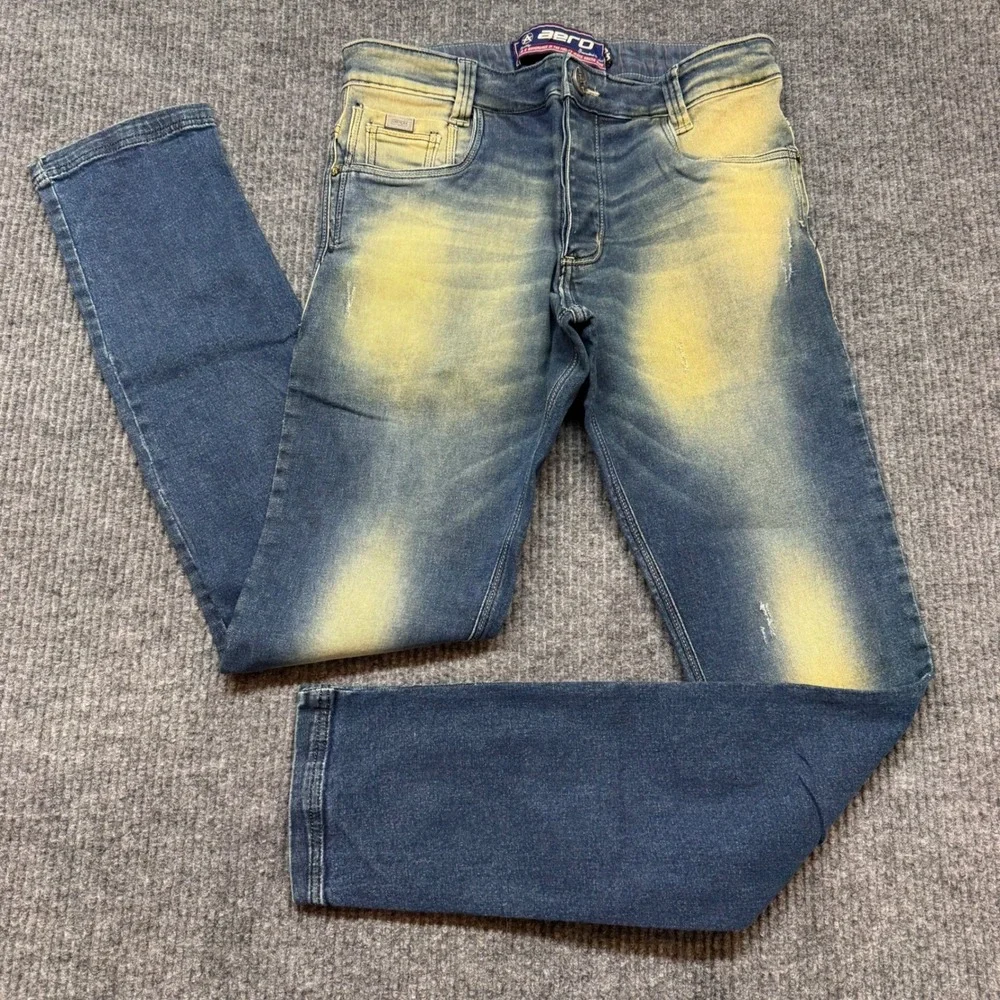 Aero Mens Size‎ 42 33x33 Dirty Wash Jeans Mud Wash Button Fly Y2K Streetwear